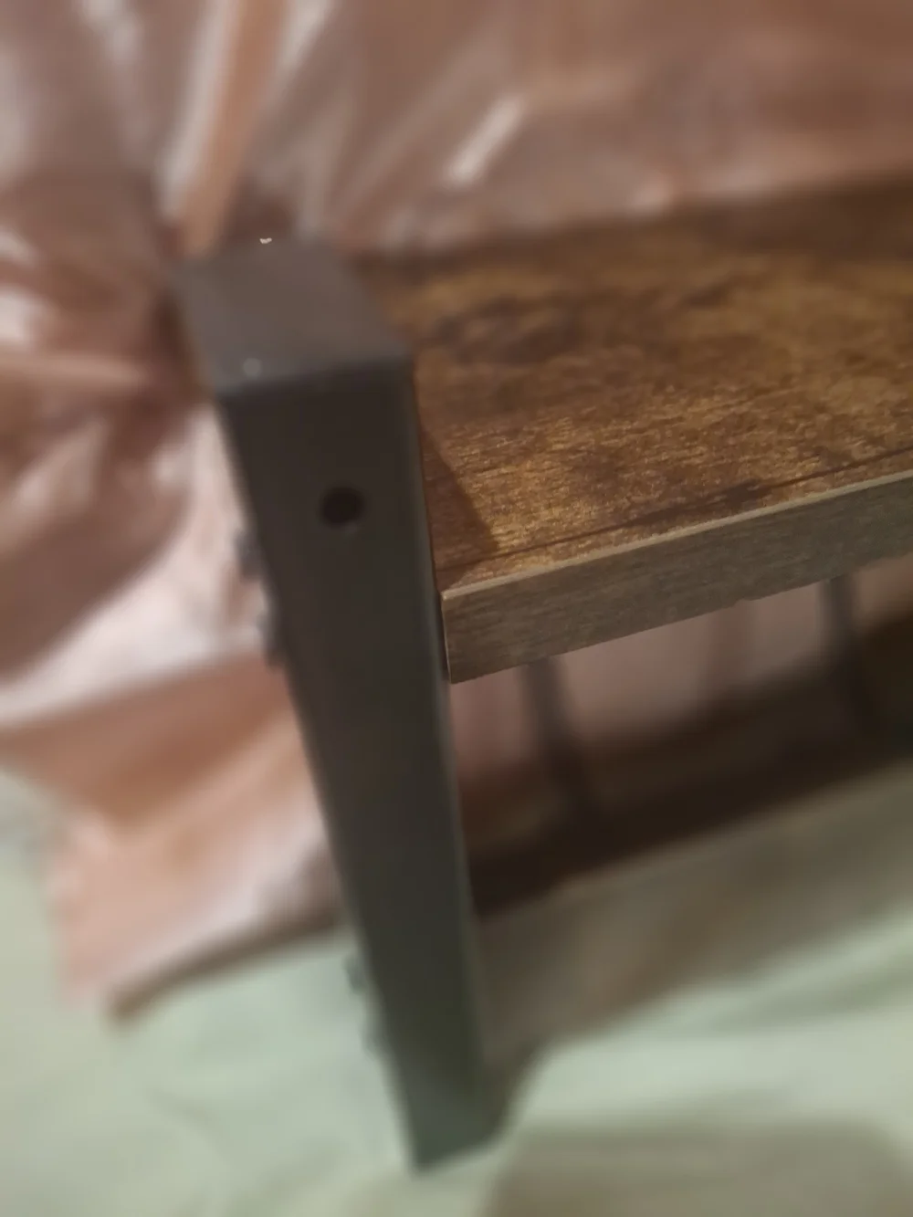 Wood Wall Shelf with 5 Hooks - Brown